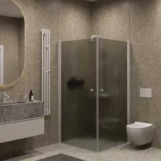 Душевой уголок на монопетле by Deonria U-90-89-6-GM-W1 90x89см белый/графит матовый